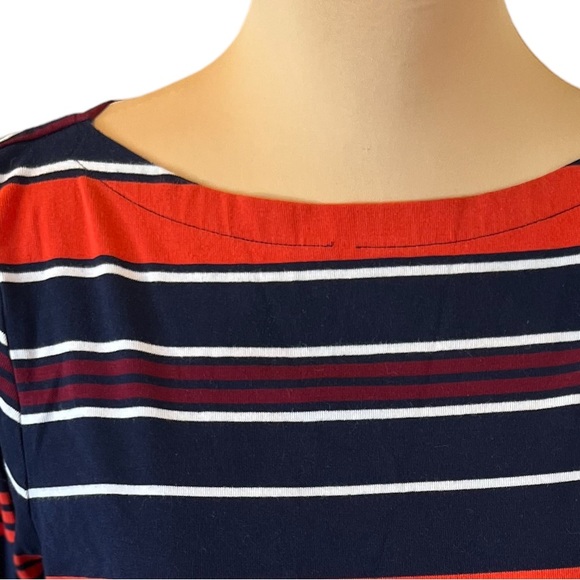 Lauren Ralph Lauren Women’s Tunic Striped and Flared Sleeves Size XL Orange Blue - Picture 13 of 13